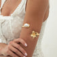 2025 New Bohemia Retro Gold Color Flower Open Bangles Women Fashionable Elegant Imitation Pearls Arm Bracelets Jewelry