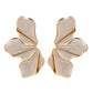 5 Colors Boho Oil Drip Metal Stud Earrings for Women Trendy Kpop Petal Flower Piercing Earrings Y2K Jewelry Accessories
