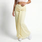 Women Yellow Knotted Waist Maxi Skirt Bodycon Draped Tie Front High Waist Long Skirt Summer Streetwear Vacation Outfit