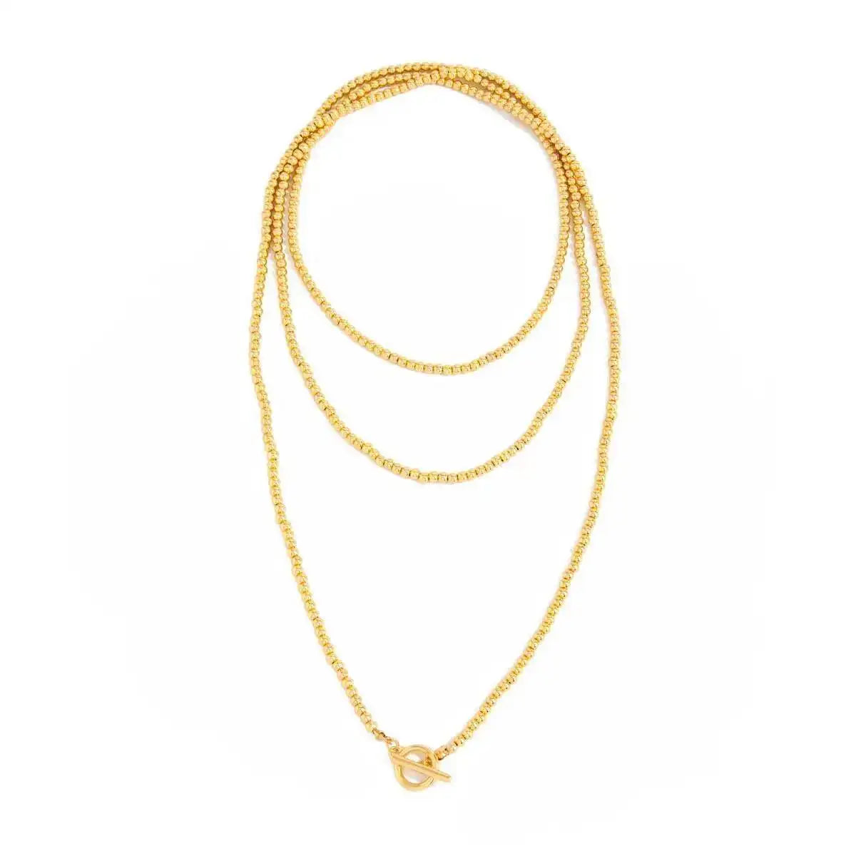 Adjustable Long Chain Necklace for Women, Sexy Stackable CCB Beads, OT Buckle, Love Heart Pendant, Choker Sweater Jewelry