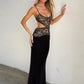 Spaghetti Strap Backless Print Sexy Maxi Dress Women Elegant Square Collar Sleeveless Bodycon Club Party Long Dress
