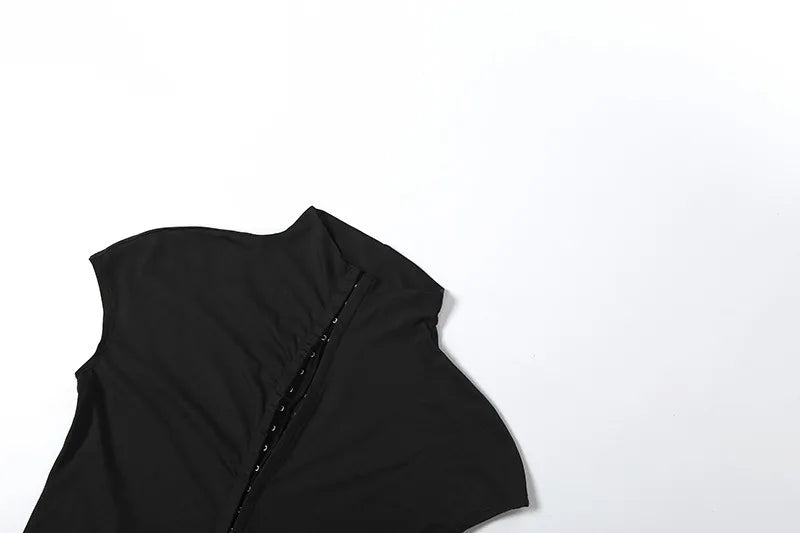 Hollow Short Sleeve Mini Bodycon Dress Summer 2026 Fashion Trends Woman Sexy Black Dress Club Wear