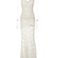 Lace Spaghetti Strap Backless Sexy Maxi Dress Women Elegant Summer See Through Sleeveless Beach Club Party Dresses