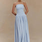 Off-shoulder Strapless Sexy Maxi Dress Women Elegant Sleeveless Backless Thigh High Split Pleated Club Party Long Dress