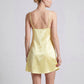 Women Satin Lace Trim Slip Nightgown Deep V Cutout Front Spaghetti Straps Open Back Mini Chemise Sexy Lingerie Dress