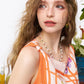 Women's Grid Fruit Cake Print Sleeveless Cami Top, Asymmetrical Hem Loose Chiffon Tank for Daily