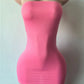 Sexy Hottie Dress Women Fashion Classic Chic Sleeveless Stretch Skinny Wild Party Club Street Peach Hip Mini Bodycon