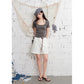 Square Neck Fitted T-Shirt, Ruched Short Sleeve Top