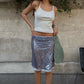 Women's Fashion Midi Skirts Sequins Lace Trim Low Waist Skirts Summer Fashion Bodycon Skirts Dress Y2K Streetwear