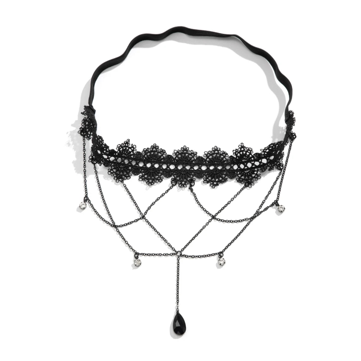 Boho Elastic Band Black Lace Leg Thigh Chain for Women Bikini Summer Festival Party Body Jewelry Wed Accessories Gift