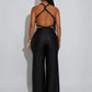 Hollow Jumpsuit Women Halter Chest Wrapped Waistless Backless Bandage Appliques Sexy Hottie High Street Hipster Overalls