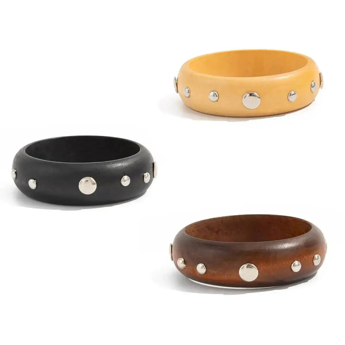 Retro Classic Geometric Round Wooden Bangle for Women New Trend Creative Charm Arm Bracelets Hand Jewelry Accessories