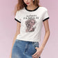 Fantasy Print T-Shirt Women, Sweet Gothic Streetwear Short Sleeve Top Cute Anime Graphic Tee