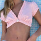 Women Sexy Ruffle Trim Deep V Neck Crop Top Short Sleeve Single Button Y2K Coquette Beach Vacation Tank Top Clubwear