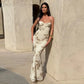 Flower-applique Lace-up Backless Maxi Dress Sexy Black Party Dresses Woman Elegant Evening Gown