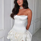 Off-shoulder Backless Sexy Mini Dress For Women Robe Fashion Solid Strapless Sleeveless A-line Slim Sexy Club Dress