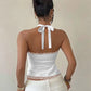 Sexy Lace Trim Hollow Out Halter Top Women's Tanks Camis White Summer Clothes for Woman 2026
