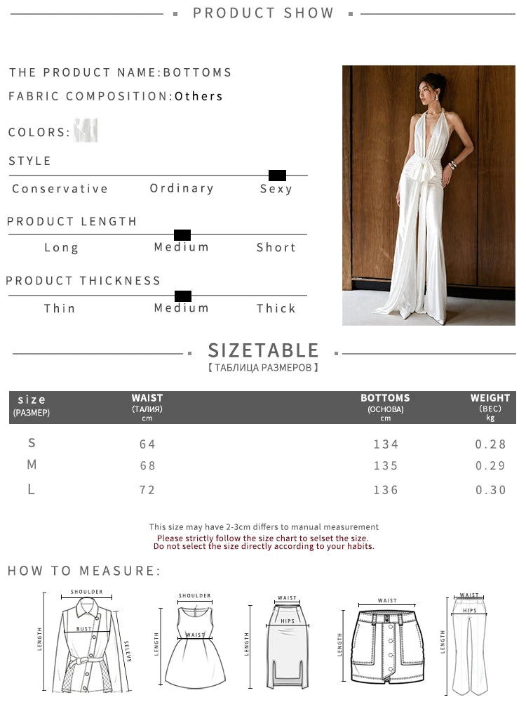 Tassel Jumpsuit Women Halter Deep v-Neck Sleeveless Backless Folds Slim Solid Fashion Party Sexy Midnight Streetwear