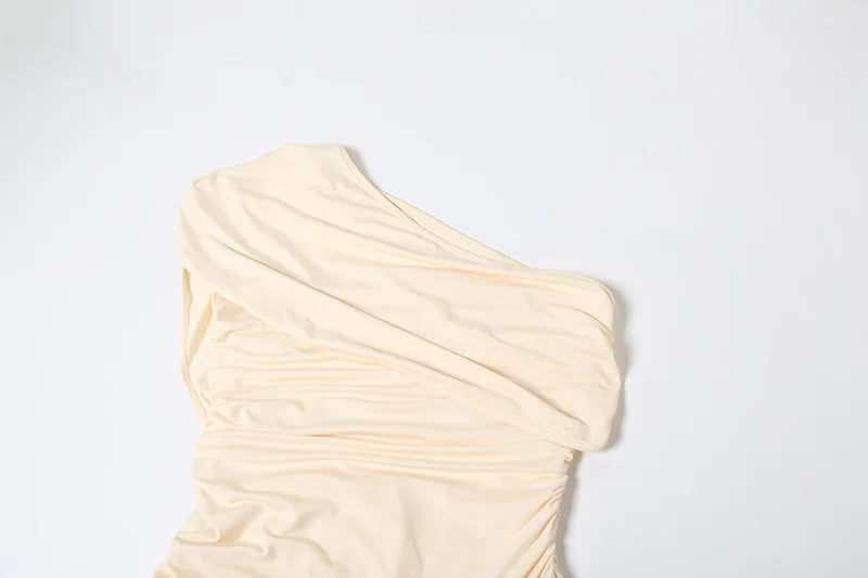 One Shoulder Ruched Long Maxi Dress Elegant Dresses for Woman for Party Evening Gown