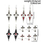 6Pairs/Set Women's Vintage Gothic Oil Dripping Cross Drop Earrings Punk 2025 Style Halloween Party Jewelry Accessories