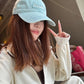 Vintage Washed Fashion Raw Edge Letter Embroidery Soft Top Baseball Cap Fashion Versatile for Women