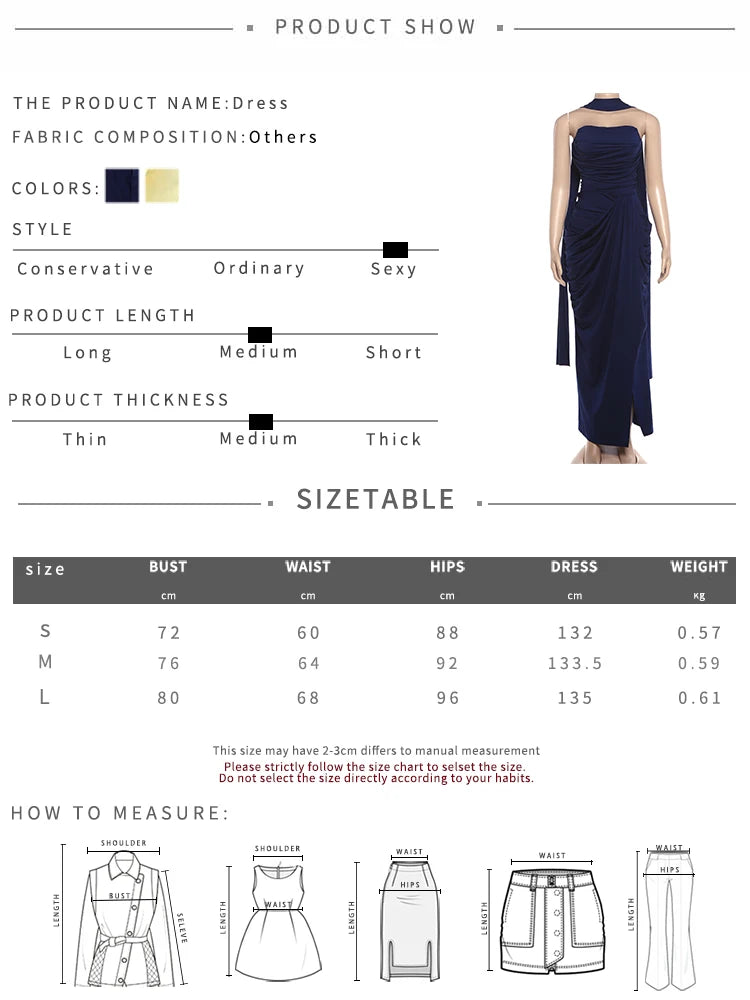 Eleganr Gown Dress+Ribbon Woman Sexy Wrap Chest Backless Ruched High Splits Hen Evening Prom Party Fashion Vestidos
