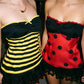 Y2K Women Strapless Tube Top Lace Trim Front Bow Ruched Design Striped Polka Dot Slim Flared Hem Summer Casual Tank Top