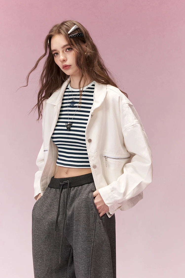 Fitted Tank Top with Minimalist Logo Embroidery & Stripes, Sweet Cool Slim Camisole for Women, Versatile Layering Basics