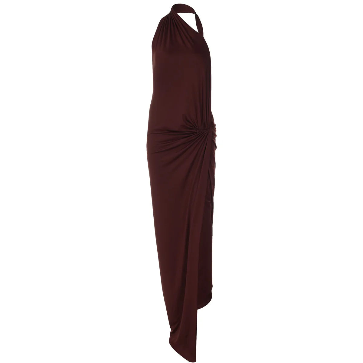 Asymmetrical Halter Backless Split Long Dresses Sexy Vacation Outfits Women's Summer Dresses Burgundy
