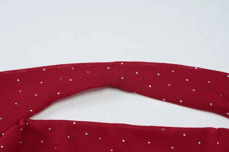 Rhinestone Open Back Crop Tops Sexy Summer Y2k Clothes for Woman Deep V Neck Halter Top Clubwear