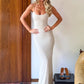 Women Spaghetti Strap Sexy Maxi Dress Low Cut Bodycon Mermaid Gown Evening Wedding Guest Cocktail Party Formal Dress
