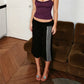 Y2K Vintage Women Low Rise Fold Waist Capri Pants Side Striped Cropped Flare Trousers Casual Going Out Sports Pants