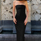 Halter Backless Split Long Dresses French Style Elegant Beautiful Ladies Dress White Black Red