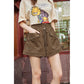 Elastic Waist Drawstring Pocket Shorts for Women