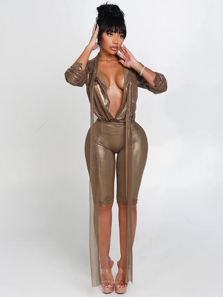 Sexy Silky 2 Piece Set Women See Through Crop Tops+Bike Shorts Matching Tight Midnight Hipster Streetwear Outfits