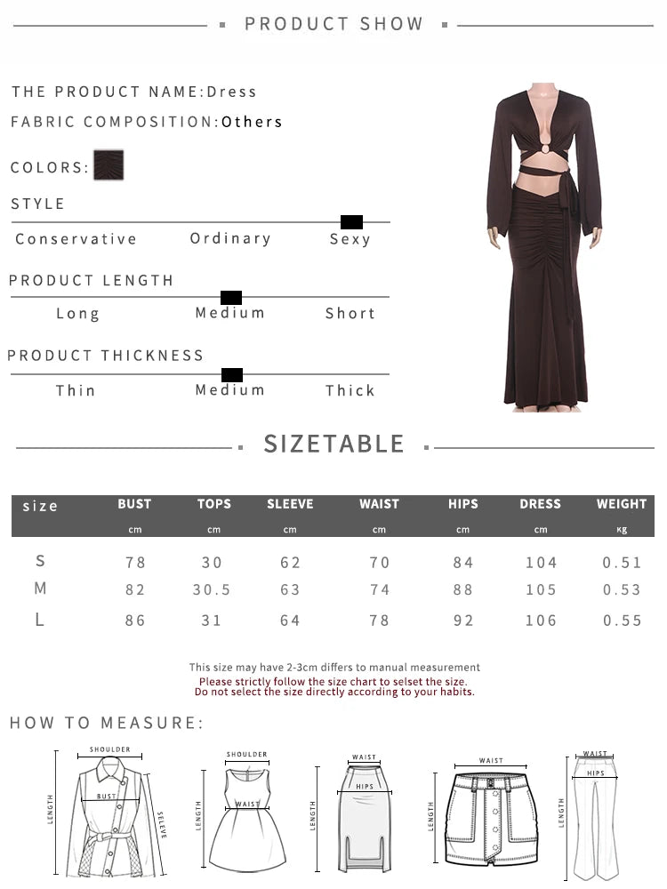 Fashion 2 Piece Set Women Sexy Cross Bandages Metal Ring Patchwork Puff Sleeve T-Shirt+Ruched Skirts Trend Party Suit