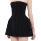 Stretch Dress Women Stripe Trend Sleeveless Coquette Midnight Party Clubwear Skinny Sexy Fashion Chic Hottie Mini Bodycon