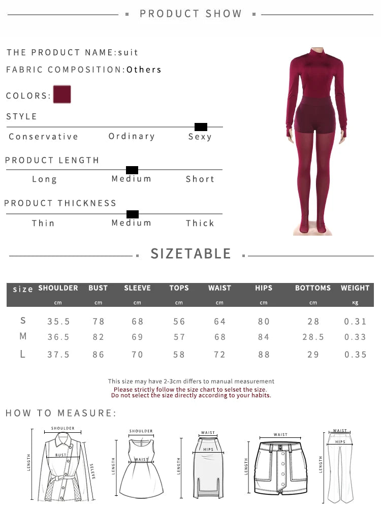 Mesh Patchwork 3 Piece Set Woman O-Neck Full Sleeve Tops+Shorts+Thin Leggings Tight Stretch Midnight Hipster Clubwear