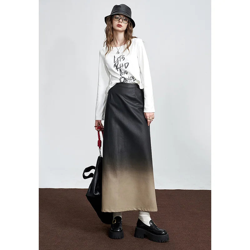 Women's Long Sleeve White T-Shirt with Letter Print, Casual Round Neck Graphic Tee for Everyday, Basic White Top