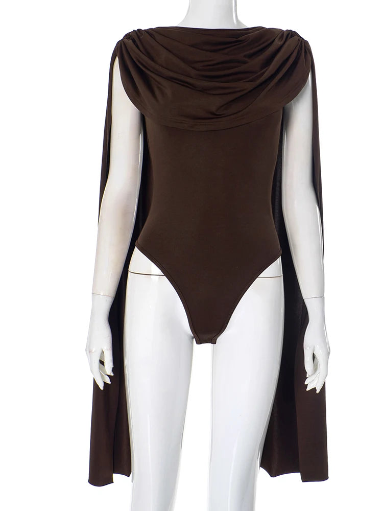 Tassel Swing Collar Bodysuit Women Chic Elegant Hipster Summer Fashion Sleeveless Wild Basic Midnight Stretch Tops