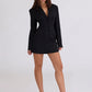 Long Sleeve Single-breasted Sexy Blazer Dress Women Gown Elegant Black V Neck High Waist Club Party Dress Office Lady