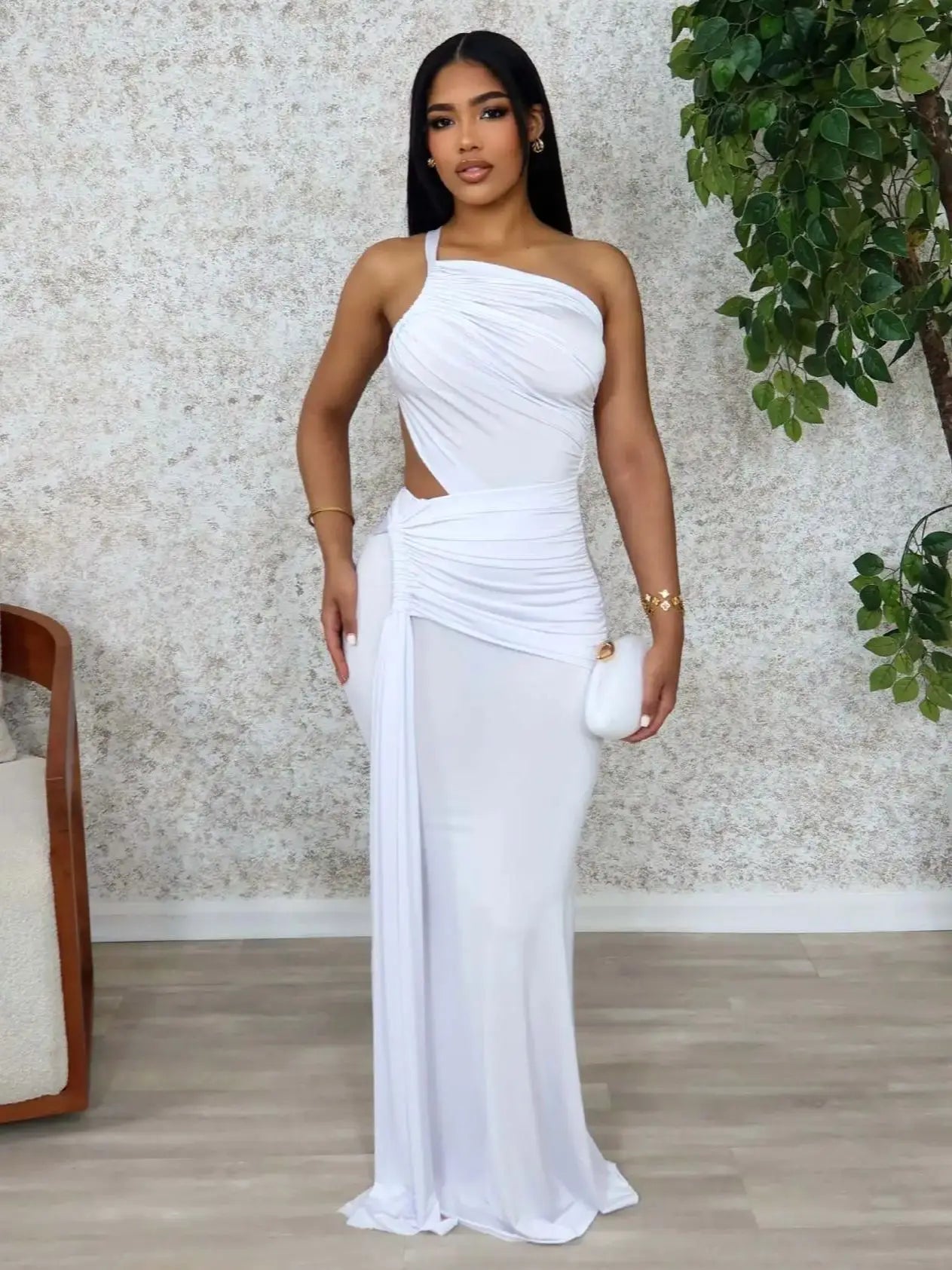 Waistless Dress Women Skew Collar Ruched Patchwork Backless Sleeveless Shirring Ribbon Summer Stretch Club Vestidos