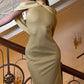 Elegant Backless Dress Women Fashion Simple Cross Turtleneck Sleeveless Ruched Sexy Trend Evening Party Club Bodycon