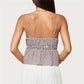 Summer Gingham Cami Top for Women Sexy Tie Front Ruffle Hem Sleeveless Peplum Blouse Casual Spaghetti Strap Top