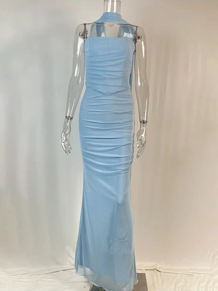 Sexy Two Pieces Sets For Women Strapless Off-shoulder Sleeveless Tops And Elegant High Waist Long Skirt Two Pieces Sets