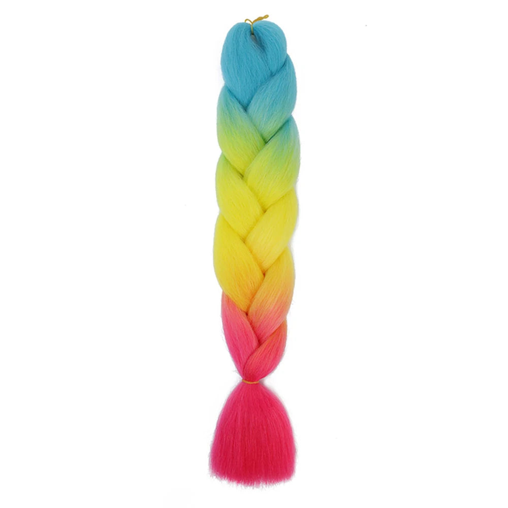 24 Inch Jumbo Braids Extensions Synthetic Braiding Hair Afro Ombre Color kanekalon Hair for Children Braid