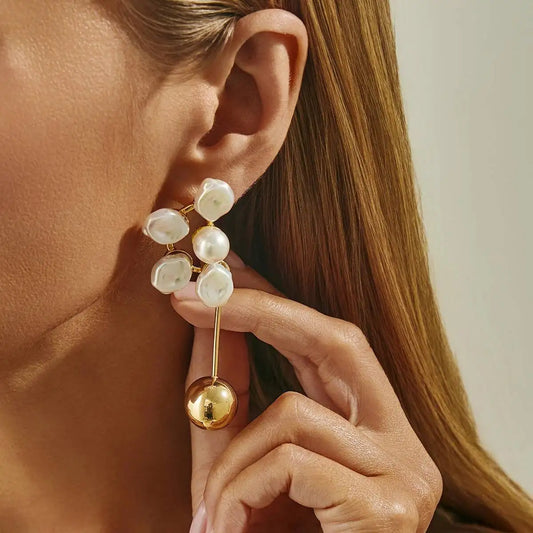 2026 New Fashion Kpop Elegant Imitation Pearl Drop Earrings for Women Temperament Exquisite Wedding Daily Banquet Jewelry