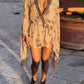 Sequins Patchwork Dress Woman Autumn Trend Floral Print Low-Neck Batwing Sleeve Street Ruched Elegant Mini Bodycon