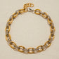 Women's Stainless Steel Two Color Design Necklace 18k Gold Color Plated Twisted Splicing Stackable Waterproof Jewelry