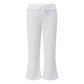 Women Y2K Low Waist Cropped Flare Pants Drawstring Elastic Waist Capri Bootcut Trousers Casual Streetwear Loungewear